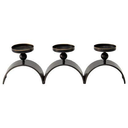 Three Arch Pillar Candle Holder 48cm - Distressed Copper