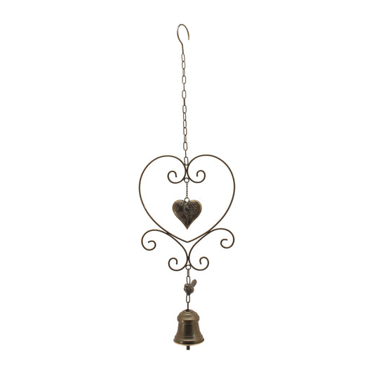 Hanging Hearts w Bird + Bell 73cm