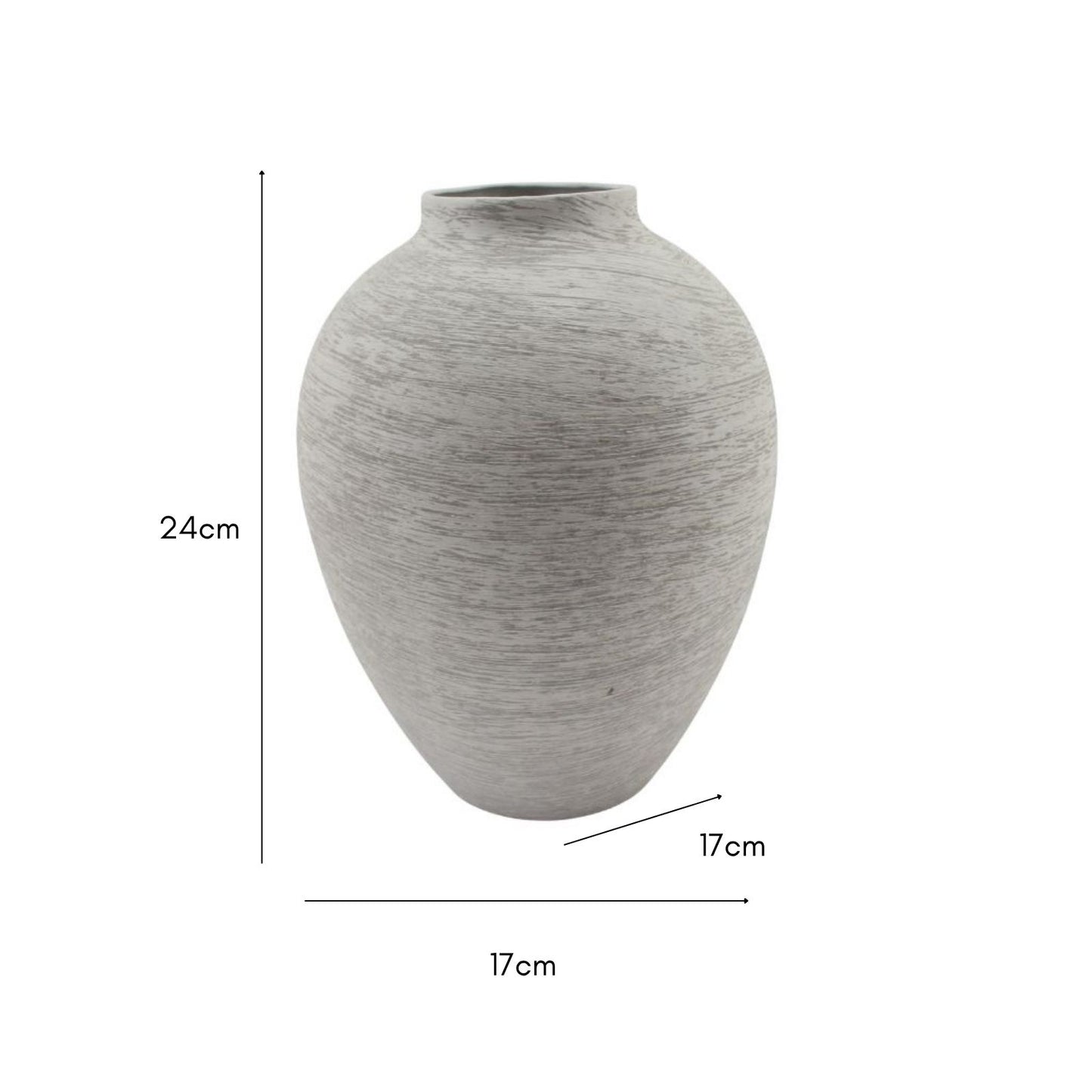 Brushed White Classic Vase 24cm