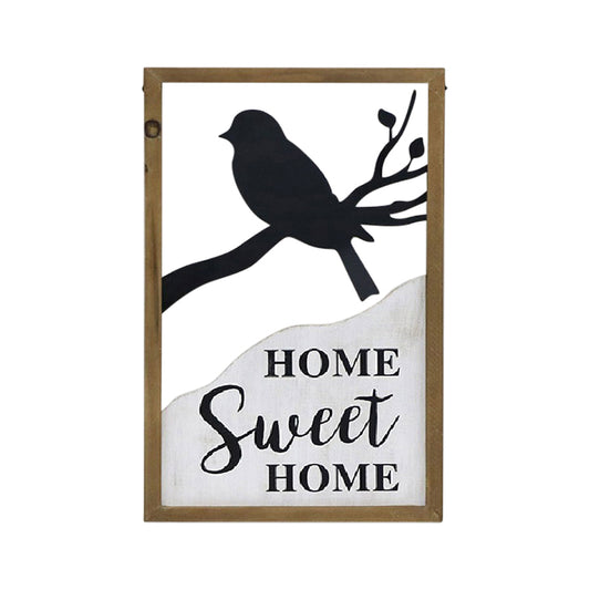 Home Sweet Home w Bird Framed Wall Art 48cm