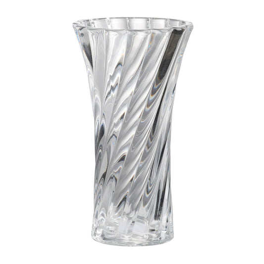 Clear Glass Curved Column Vase 20cm