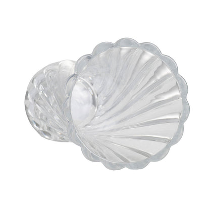 Clear Glass Curved Column Vase 20cm