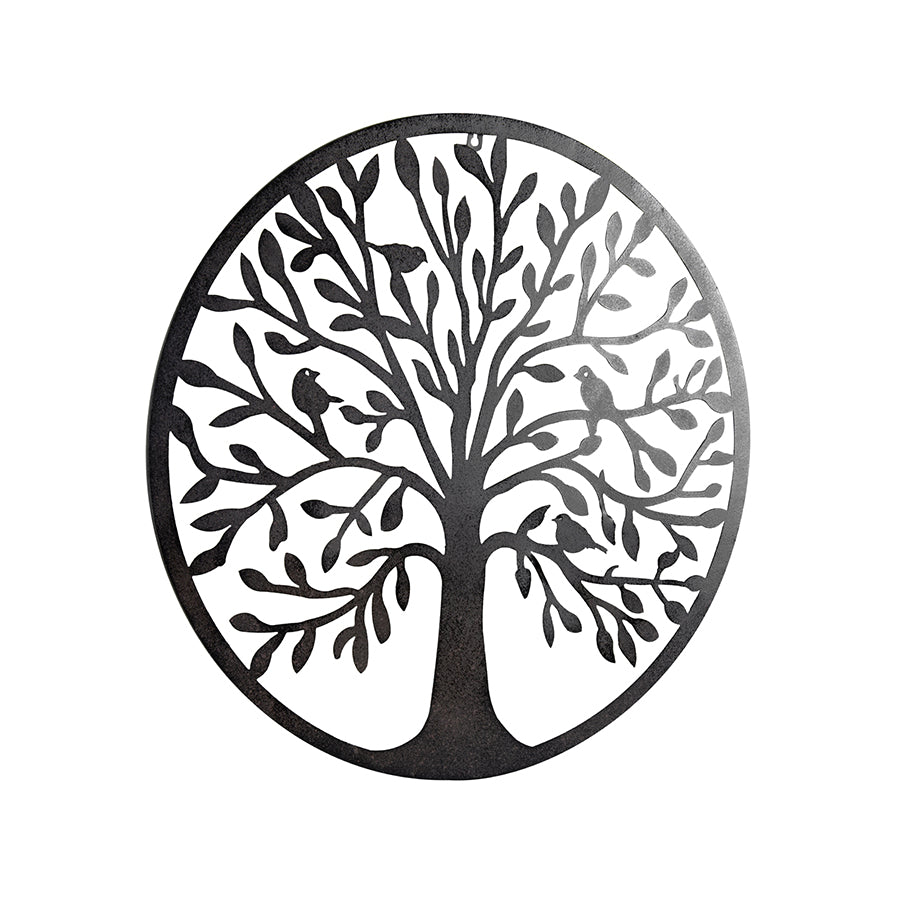 Laser Cut Round Tree Of Life w Birds Wall Art 60cm