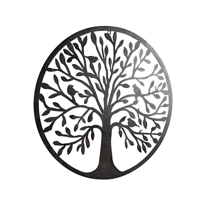 Laser Cut Round Tree Of Life w Birds Wall Art 60cm