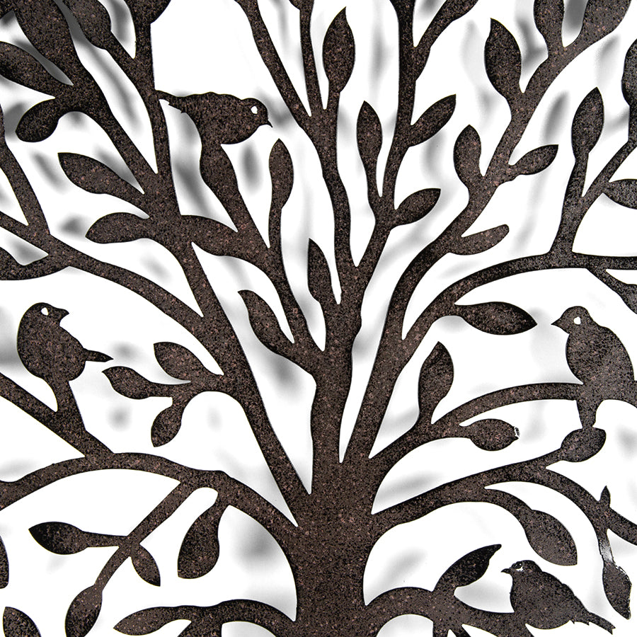 Laser Cut Round Tree Of Life w Birds Wall Art 60cm