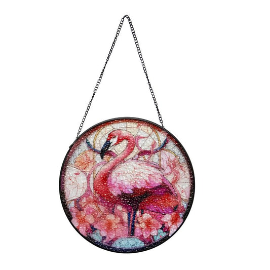 Flamingo Stained Glass Sun Catcher 35cm