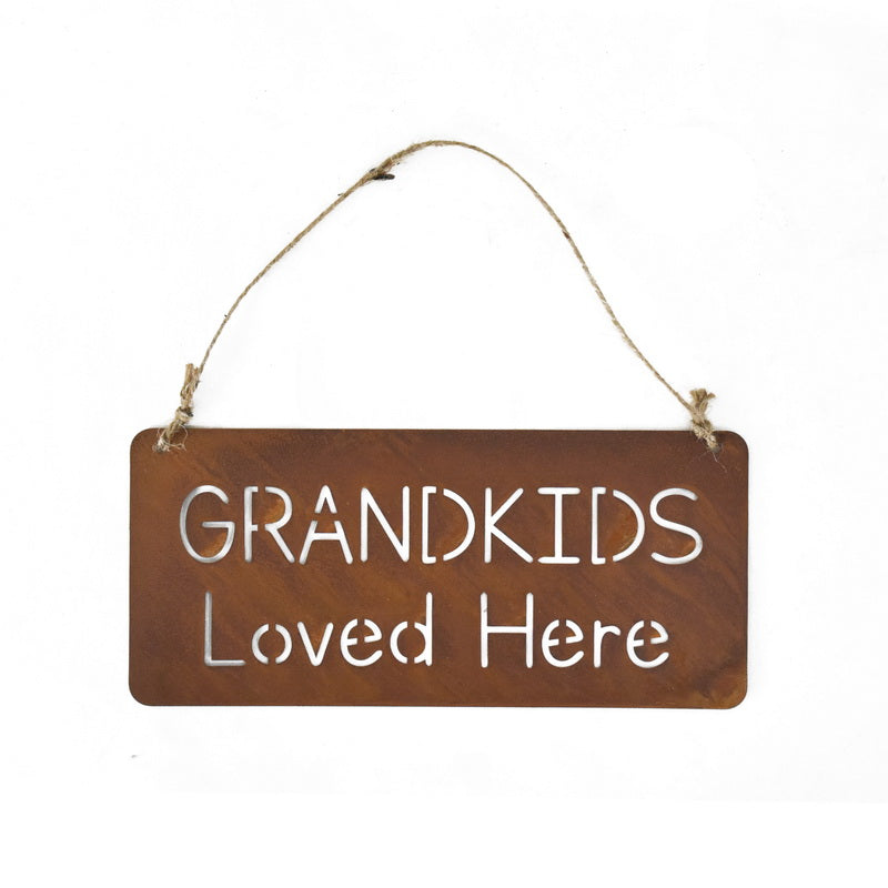 Rust Grandkids Loved Here Wall Hanging 32cm