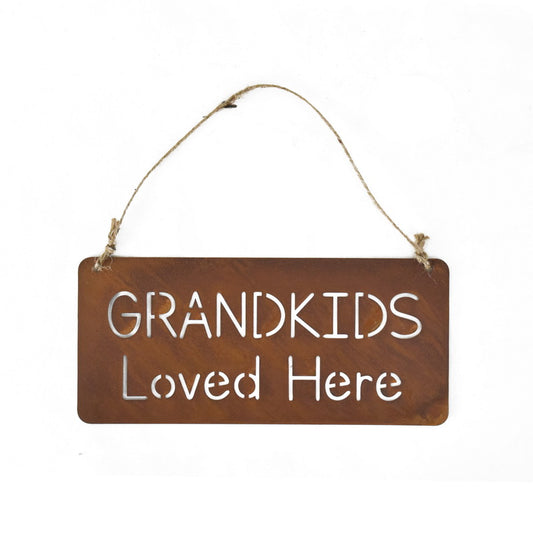 Rust Grandkids Loved Here Wall Hanging 32cm