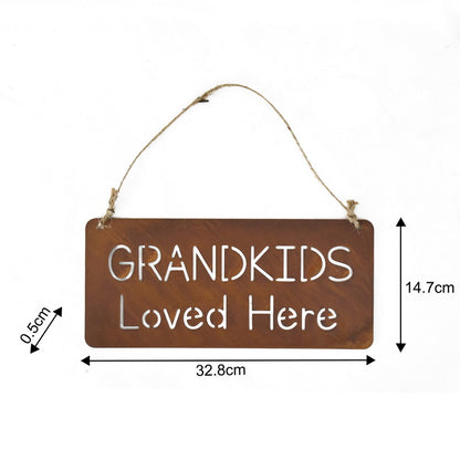 Rust Grandkids Loved Here Wall Hanging 32cm