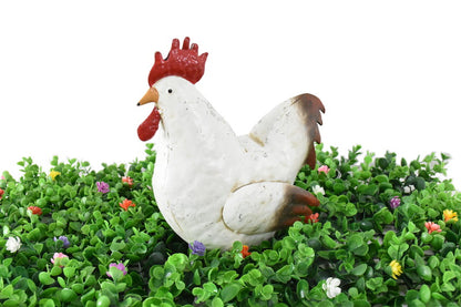 Distressed White Garden Country Chook 19cm