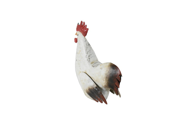 Distressed White Garden Country Chook 19cm