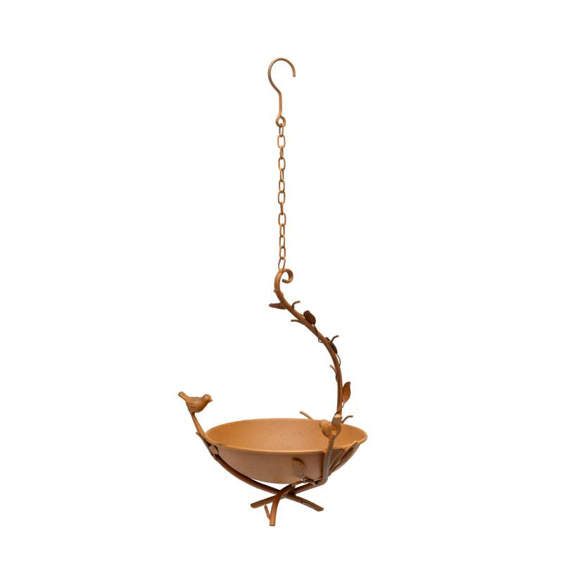 Free Standing Bird Feeder, Rust Iron, 21x20x29-51cm, Outdoor Use
