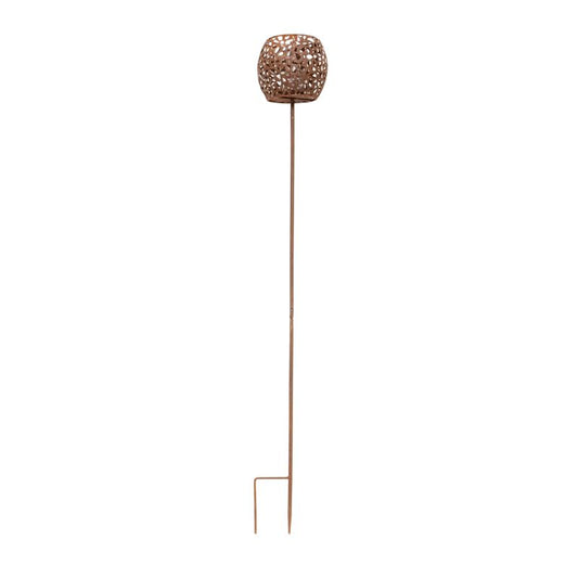 Rust Outdoor Garden Stake Round Candleholder 100cm