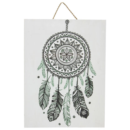Handcrafted Monochrome Dream Catcher Wall Art 30x2cm