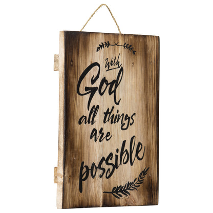 Handcrafted 'All Things Possible' Wall Art 15x3cm
