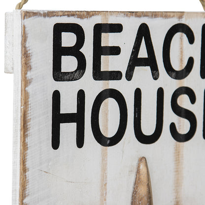 Handcrafted Beach House 3D Shell Wall Art, Distressed White, 20x24cm