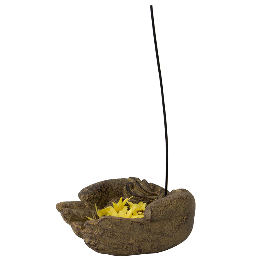 Handcrafted Sincerity Hands Incense Stick Holder 18x13cm