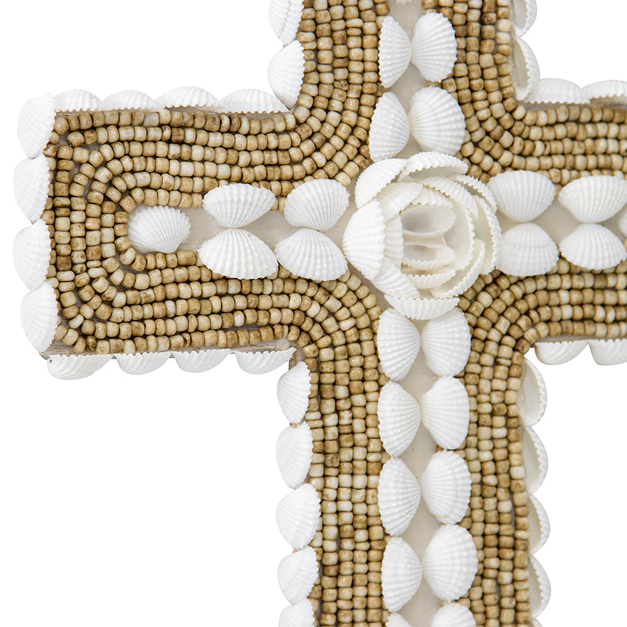 Handcrafted Shell & Narrow Weave Border Wall Hanging 30x3cm