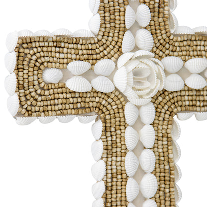 Handcrafted Shell & Narrow Weave Border Wall Hanging 30x3cm