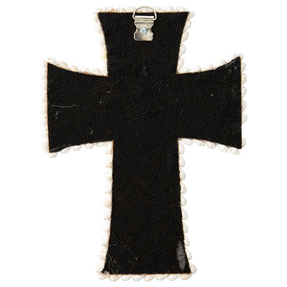 Handcrafted Shell & Broad Weave Wall Hanging Cross 32x23cm