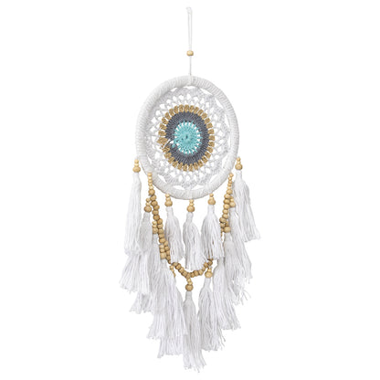 Dream Catcher Boho Handcrafted Layered Tassels & Beads - White, Turqoise, Natural