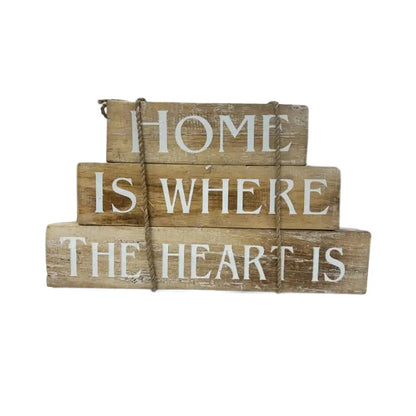 Handcrafted Home Heart Sign Decor / Wall Art 17cm