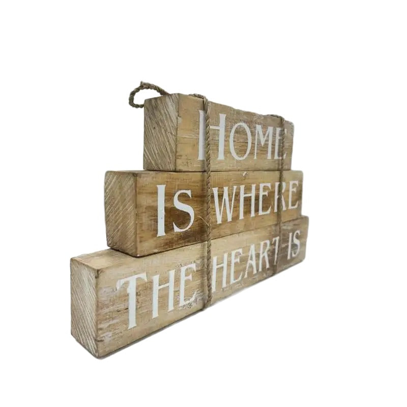 Handcrafted Home Heart Sign Decor / Wall Art 17cm