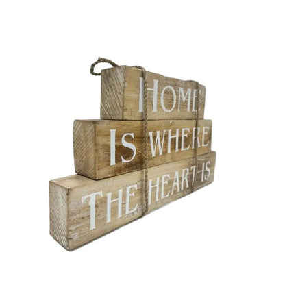 Handcrafted Home Heart Sign Decor / Wall Art 17cm