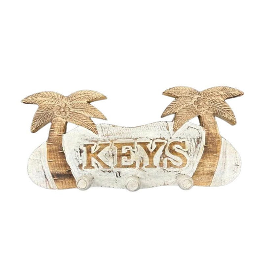 Handcrafted Wall Key Holder W Palm Trees 40cm