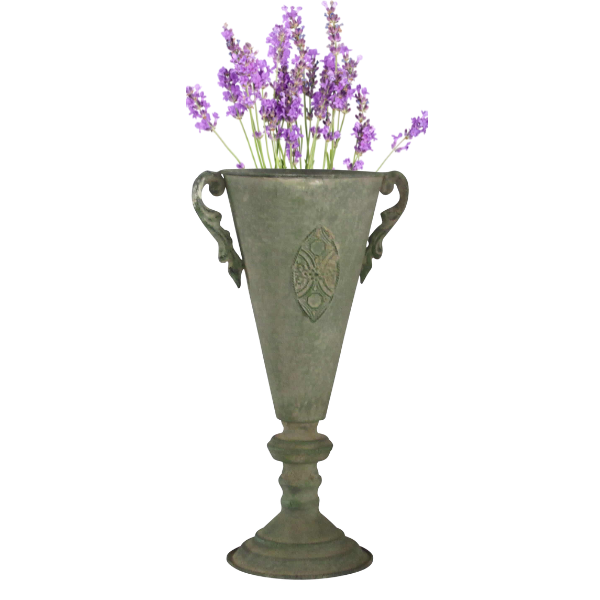 Tuscan Embossed Flute Urn w/ Handles 22x40cm