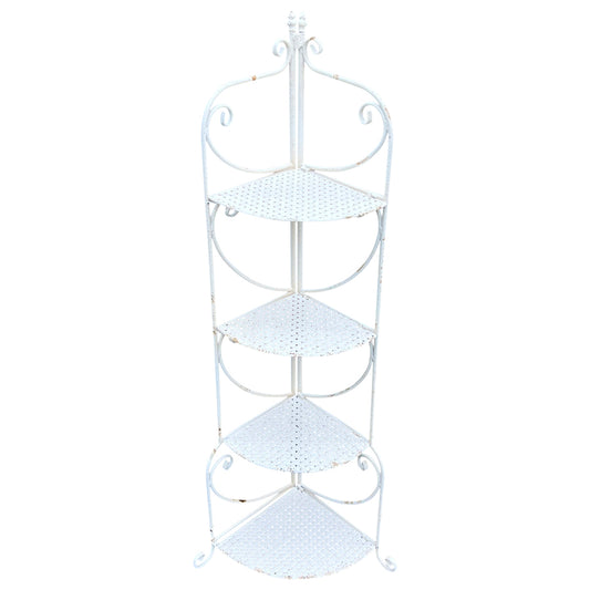 Martinique Aged 4-Shelf Corner Unit / Plant Stand 54x132cm