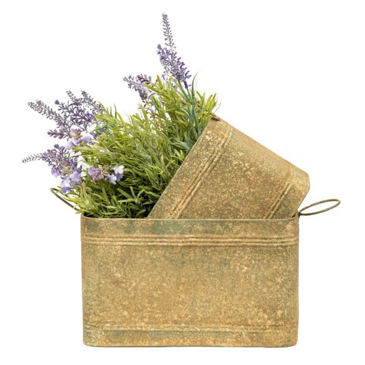 Set 2 Nested Vintage Style Storage Bins 28cm