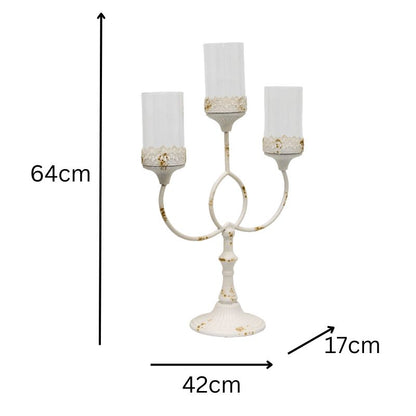 French Provincial 3-Pillar Candelabra Centerpiece 64cm