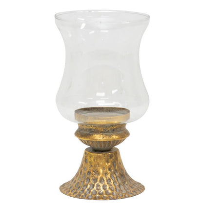 Lustre Footed Pressed - Metal Candleholder 25cm