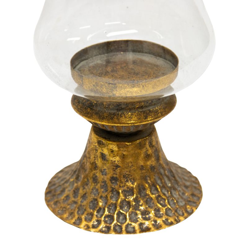 Lustre Footed Pressed - Metal Candleholder 25cm
