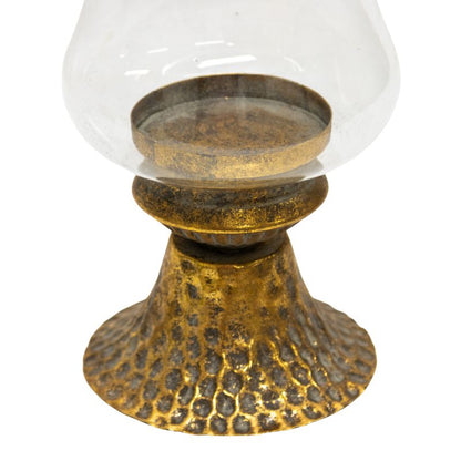 Lustre Footed Pressed - Metal Candleholder 25cm