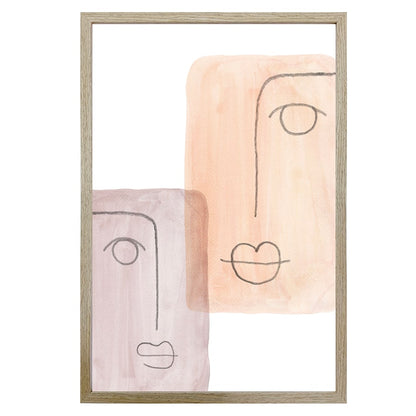 Mixed Emotions Wall Print w Oak finish frame & glass 90cm