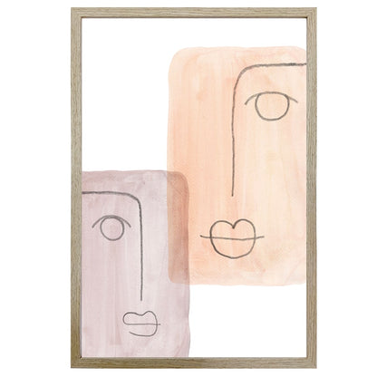 Mixed Emotions Wall Print w Oak finish frame & glass 60cm