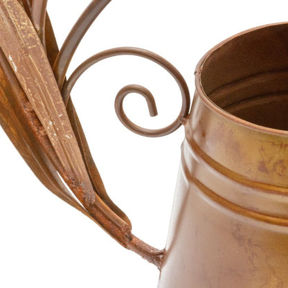 Rust Decorative Watering Can with Lilypads - 57cm Iron