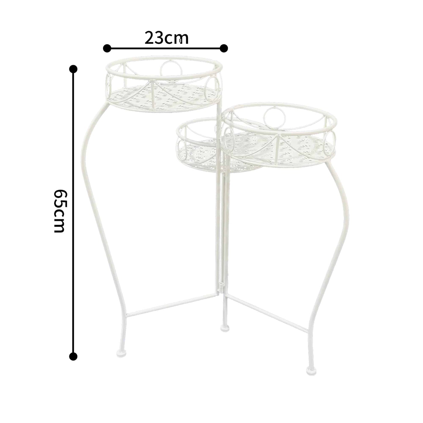 Riviera Iron 3 Tier Round Potplant Stand - 65cm