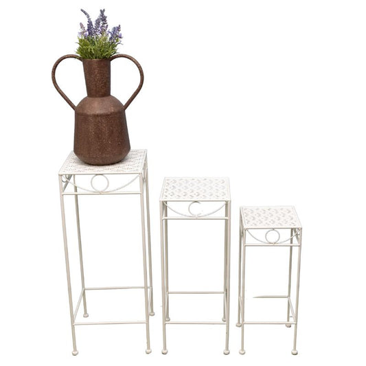 Set 3 Nested Riviera Square Tables / Potplant Stands 70cm, 60cm, 50cm