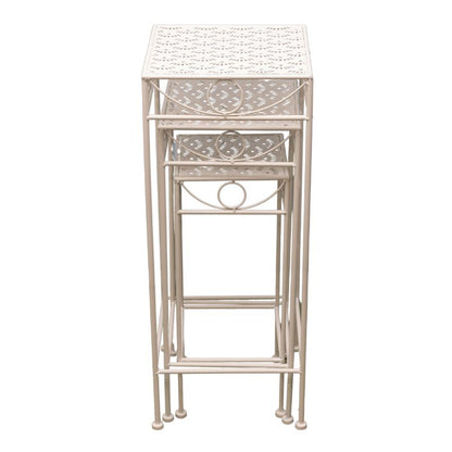 Set 3 Nested Riviera Square Tables / Potplant Stands 70cm, 60cm, 50cm
