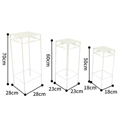Set 3 Nested Riviera Square Tables / Potplant Stands 70cm, 60cm, 50cm