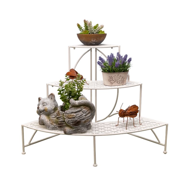 Riviera 3-Tier Round Corner Iron Potplant Stand 60cm
