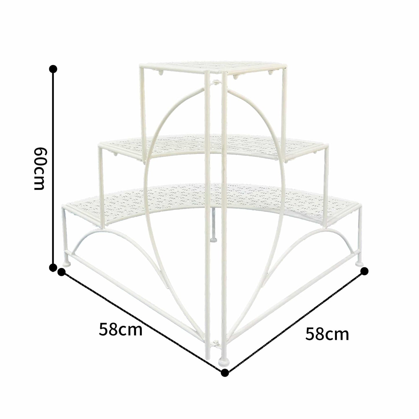 Riviera 3-Tier Round Corner Iron Potplant Stand 60cm