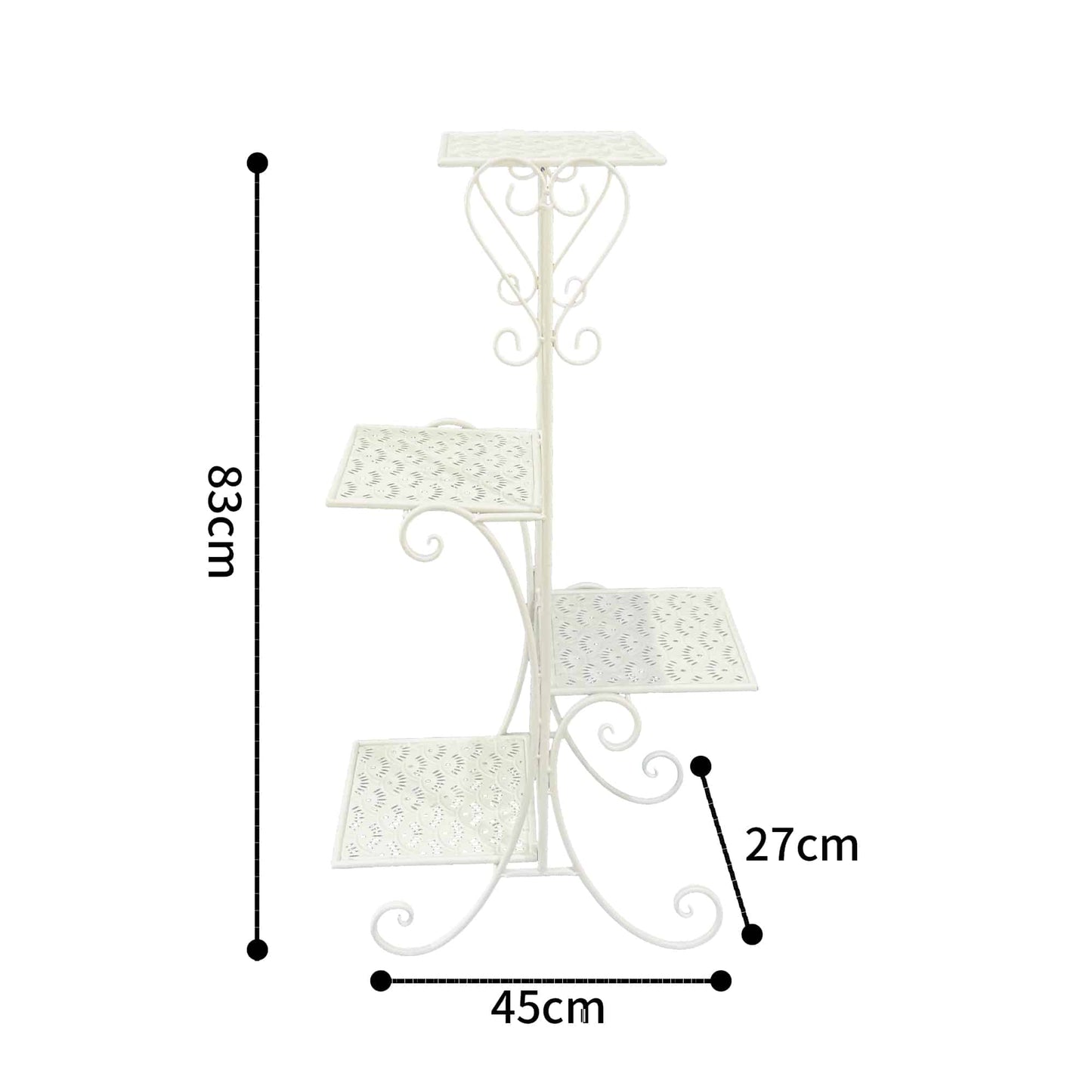 Bordeaux 4-Tier Iron Potplant Stand 83cm