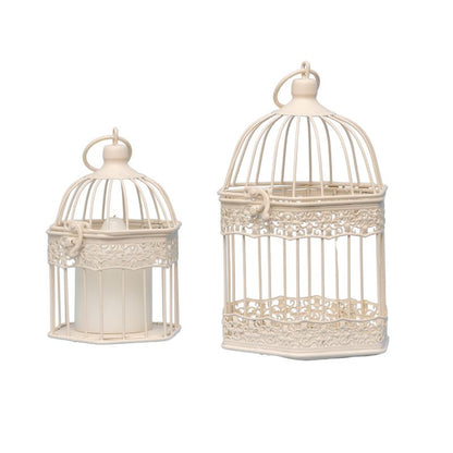Set 2 Bordeaux Decorative Birdcages / Plant Holders 25cm, 20cm