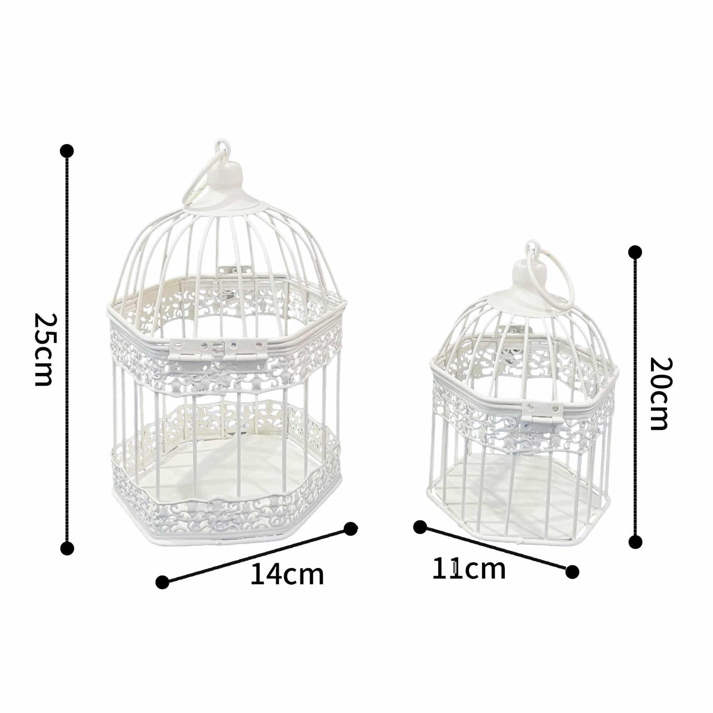 Set 2 Bordeaux Decorative Birdcages / Plant Holders 25cm, 20cm
