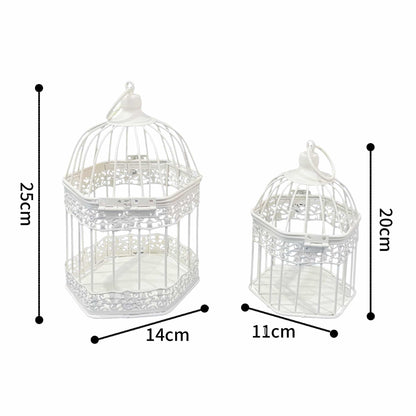 Set 2 Bordeaux Decorative Birdcages / Plant Holders 25cm, 20cm