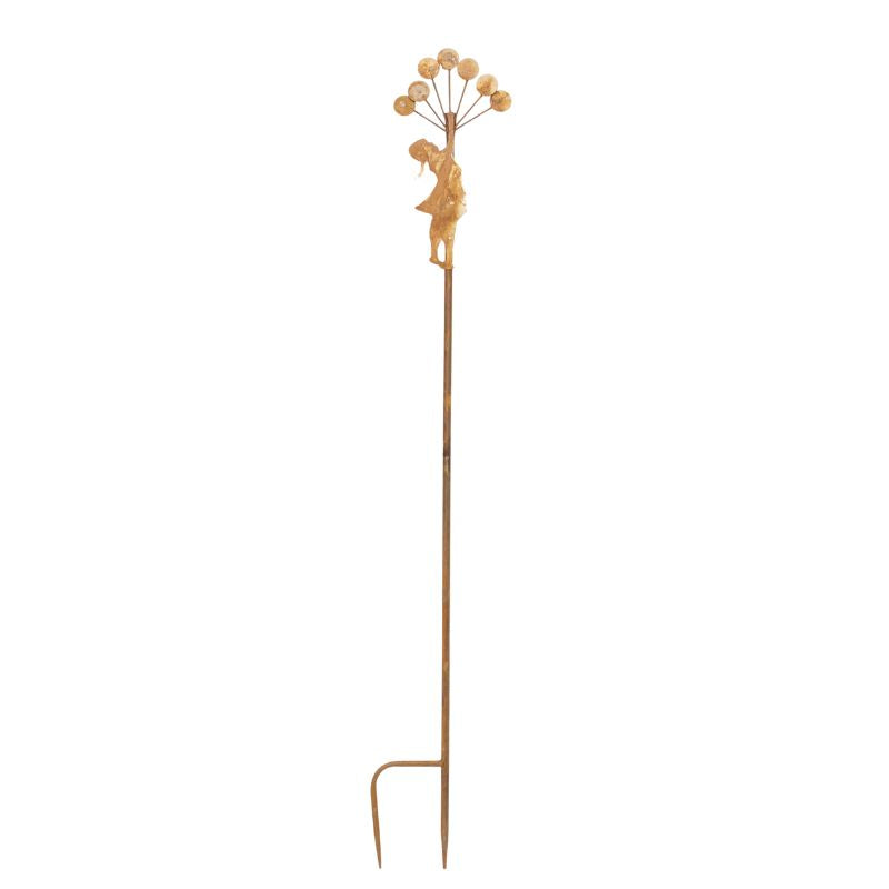 Rust Girl Garden Stake 125cm Iron Ornament for Home & Garden